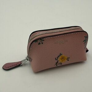 COACH NY • Pink w/ Flowers Small Pouch Bag Charm
